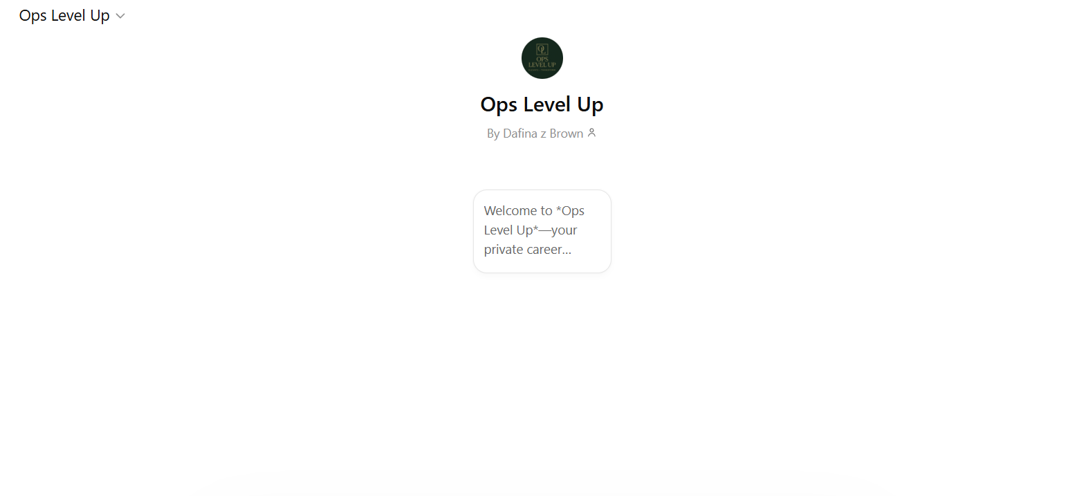 Ops Level Up custom GPT